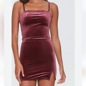 Forever 21 Velvet Tank and Skirt Set